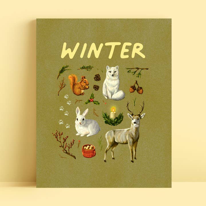 Winter Art Print | 8x10'' | Hygge Botanical Illustration for wholesale by Doro Marcello