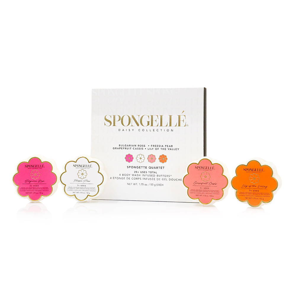 Spongellé | Valentines Day Gifts | Easter Gifts - Wholesale Bath Pouf/Sponge - Spongette Quartet Gift Set 1 | Gift Sets | Gifts1