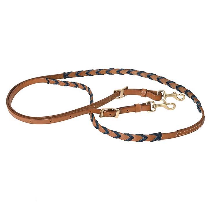 8 Feet Hilason Western Horse American Leather Laced Barrel Roper Reins Brown for wholesale by HILASON