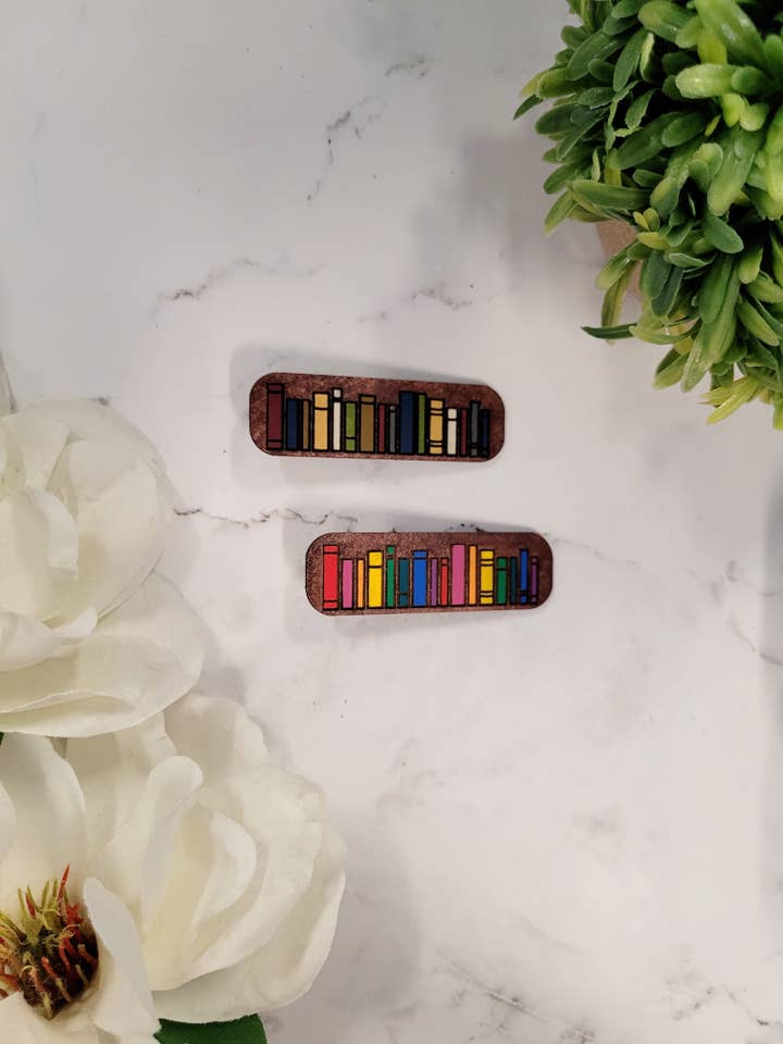 Bookshelf Hair Clip for wholesale by Kraft Kraken