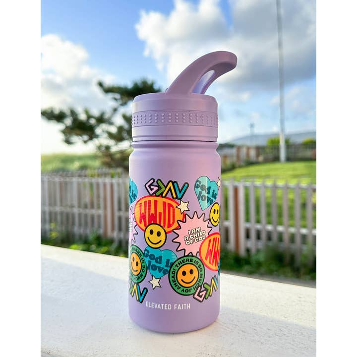 Elevated Faith - Wholesale Water Bottle - Sticker Collage Kids Water Bottle7