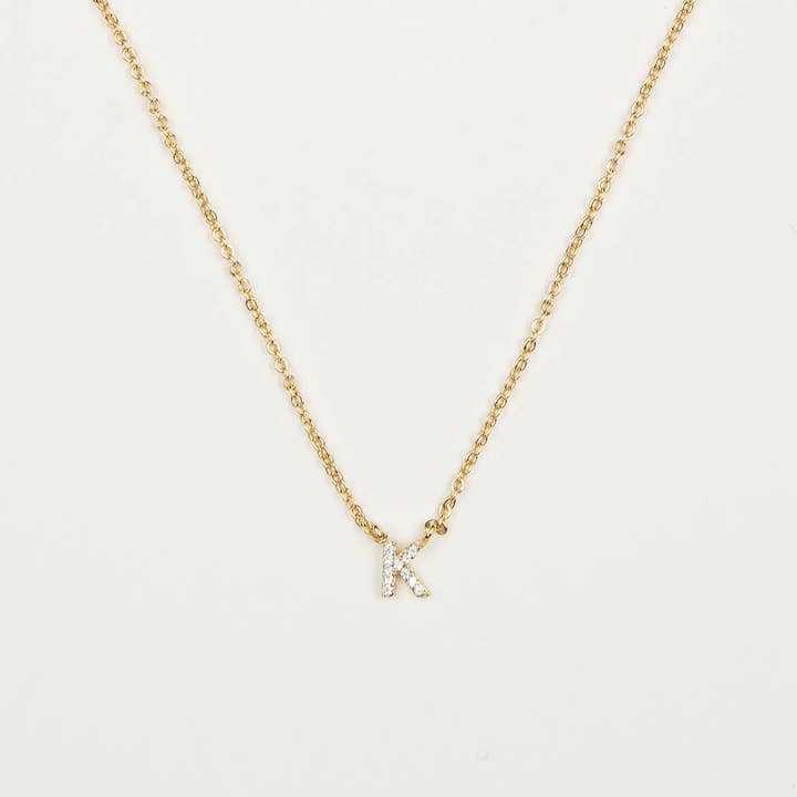 Brenda Grands Jewelry - Wholesale Jewelry Set - 18K Gold Dainty Shiny Initial Necklace - Set of 1623