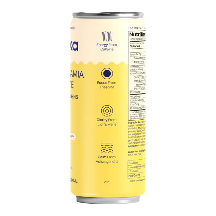 Taika - Wholesale Iced Coffee/Cold Brew - Macadamia Latte with Adaptogens (case of 12)