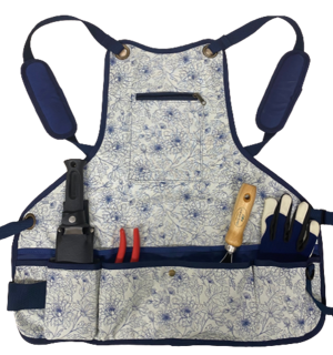 Garden Works - Vendita all'ingrosso Grembiuli - Grembiule da giardino, motivo floreale blu2