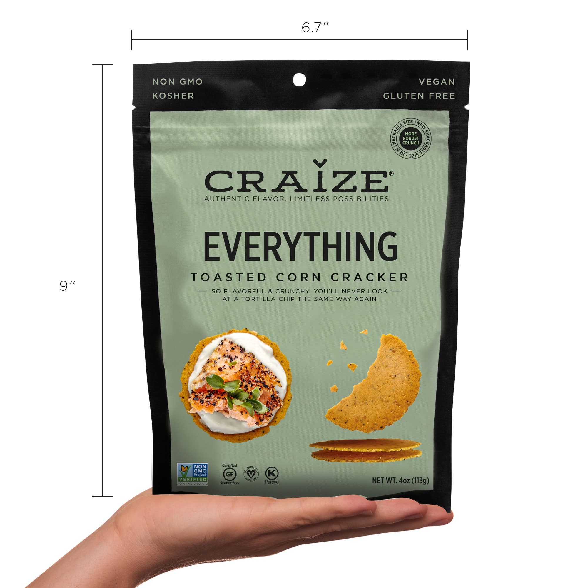 Craize Snacks, INC - Wholesale Crackers - Everything Toasted Corn Crackers 4oz6