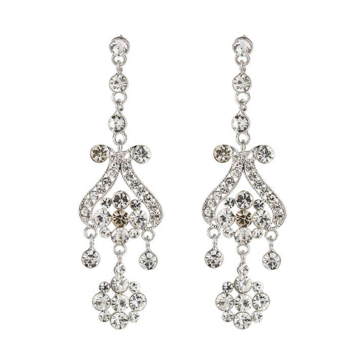 25693 Chandelier Flower Drop Ear for wholesale by Western Fashion