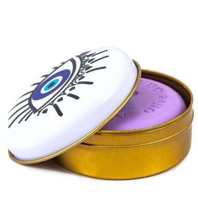 Nai Gifts - Wholesale Bar Soap - Natural Olive Oil Soap in Metal Box Evil Eye Design10