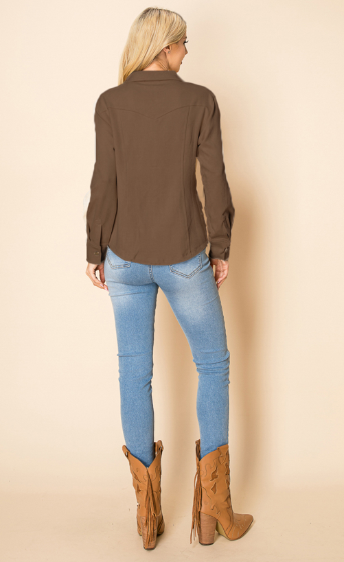 W.A.Y. --Wonderful And Young - Vendita all'ingrosso Camicia - Donna - Camicia a pressione in pelle scamosciata W.A.Y 19