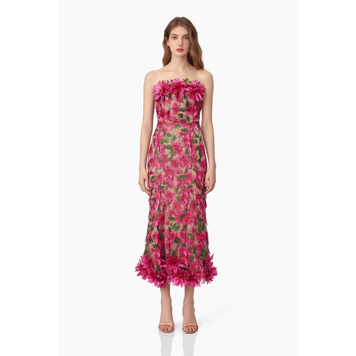 Productseeker - Vente Robe – femme - Robe d'été élégante en maille avec broderie 3D et bustier tube25