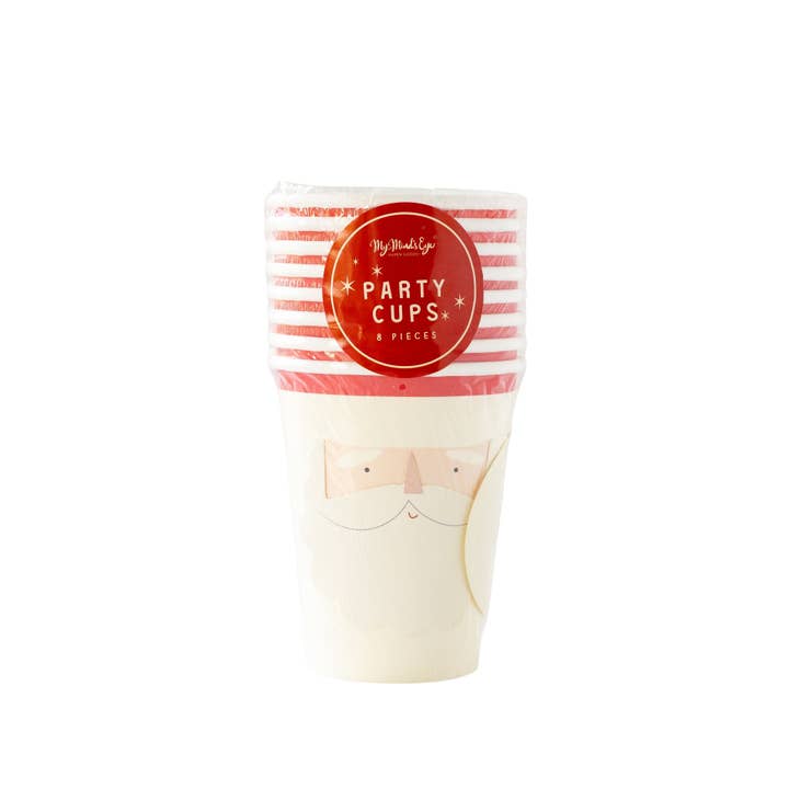 My Mind’s Eye - Wholesale Disposable Cup - BEC1012 - Believe Santa Face With Handle Paper Party Cup1