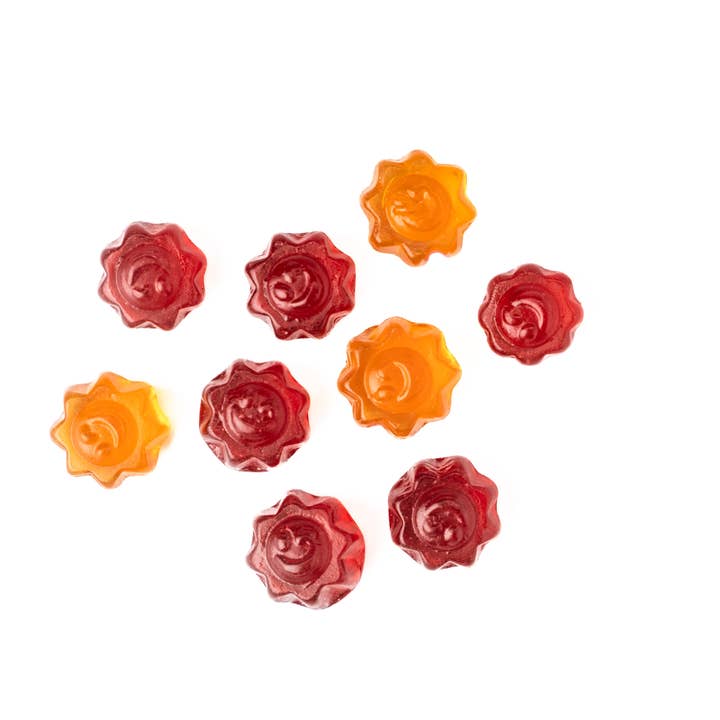 Happy Hours en Biovallée - Wholesale Gummy - Organic Vegan Sun Cherry-Peach Duo Candies Vrac France - box of 5kg 1