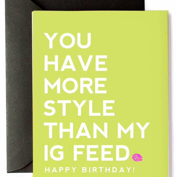 Kitty Meow Boutique - Wholesale Birthday Card - More Style Than IG Feed, Funny Birthday Greeting Card for Friend