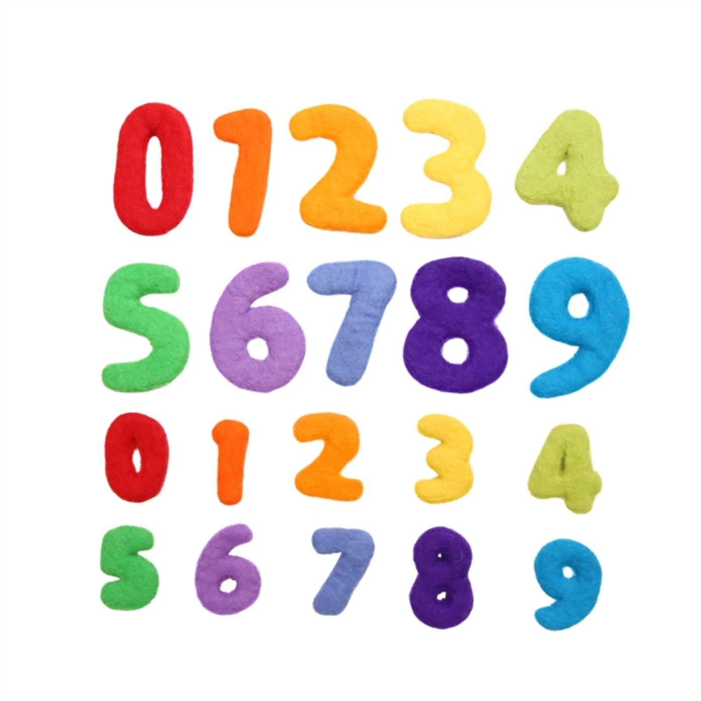 The Felt Pod - Wholesale Craft Supplies - Felt Numbers 0-9 Multiple Colors 7