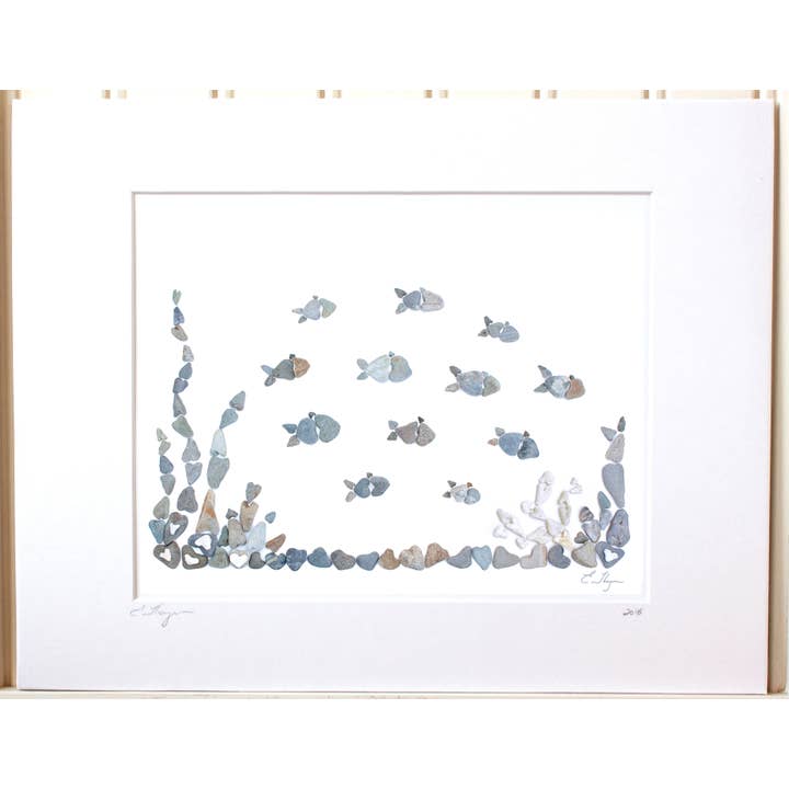 Coastal art | School of fish art print for wholesale by Love Rocks Me®