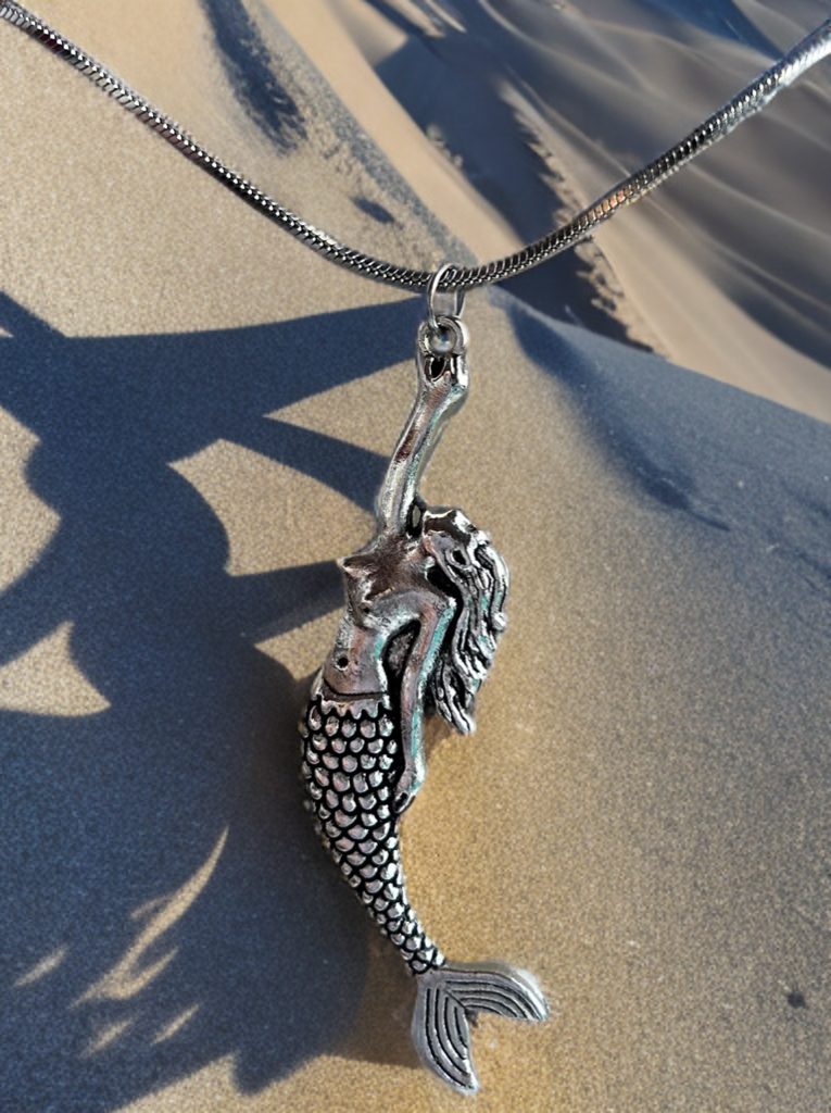 Turistadlv – Colar pingente/pendente por atacado – Colar sereia com pingente, joia de sereia, colar verão, musa do mar3