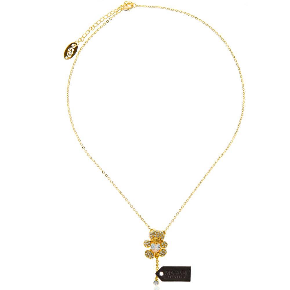 Matashi - Vendita all'ingrosso Collana con ciondolo/pendaglio - Collana placcata oro champagne con orsacchiotto2