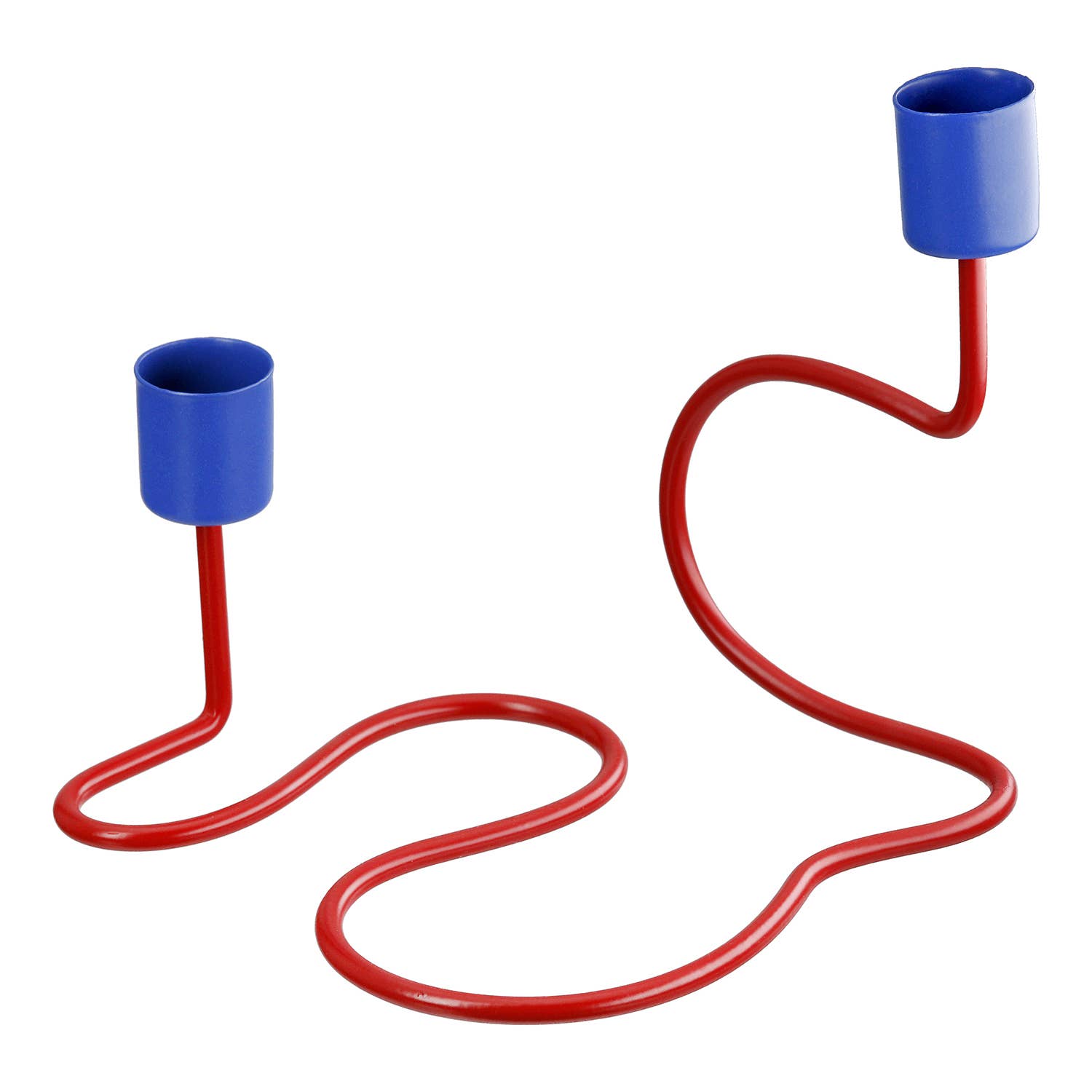 Bleu/rouge Chandelier Bend 2 bras assortis, hauteur 17,5 cm en vente sur Faire3