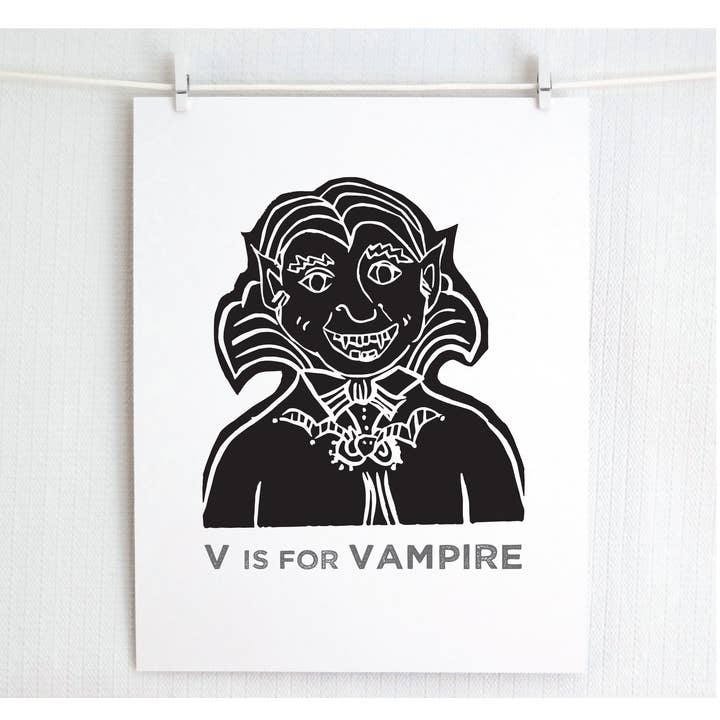 V är för Vampyr Illustrerad Tryck för wholesale av Jamie Palmer Keating