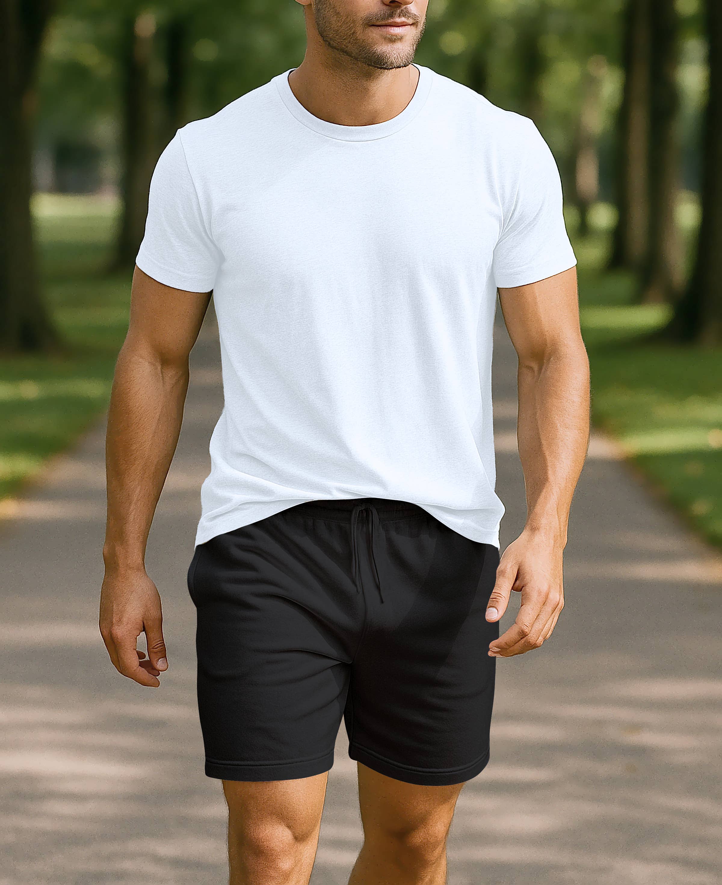 I-Wear Brands - Wholesale Athletic Shorts - Men's - Men's Cotton French Terry Drawstring Sweat Shorts6