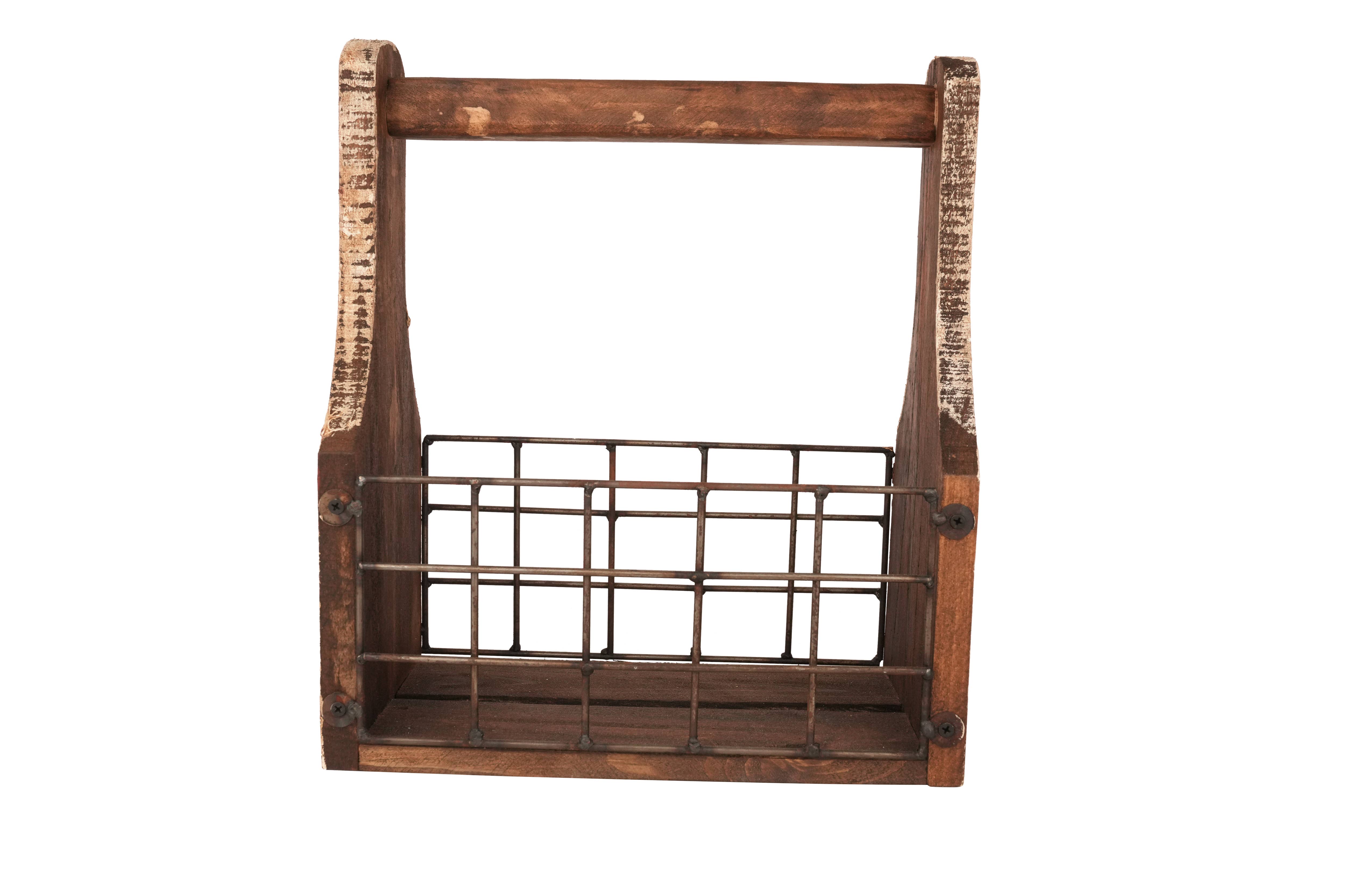 My Amigos Imports - Wholesale Magazine Rack - Farmhouse Wooden Tray-Magazine Holder-7Wx13Lx14H inch5
