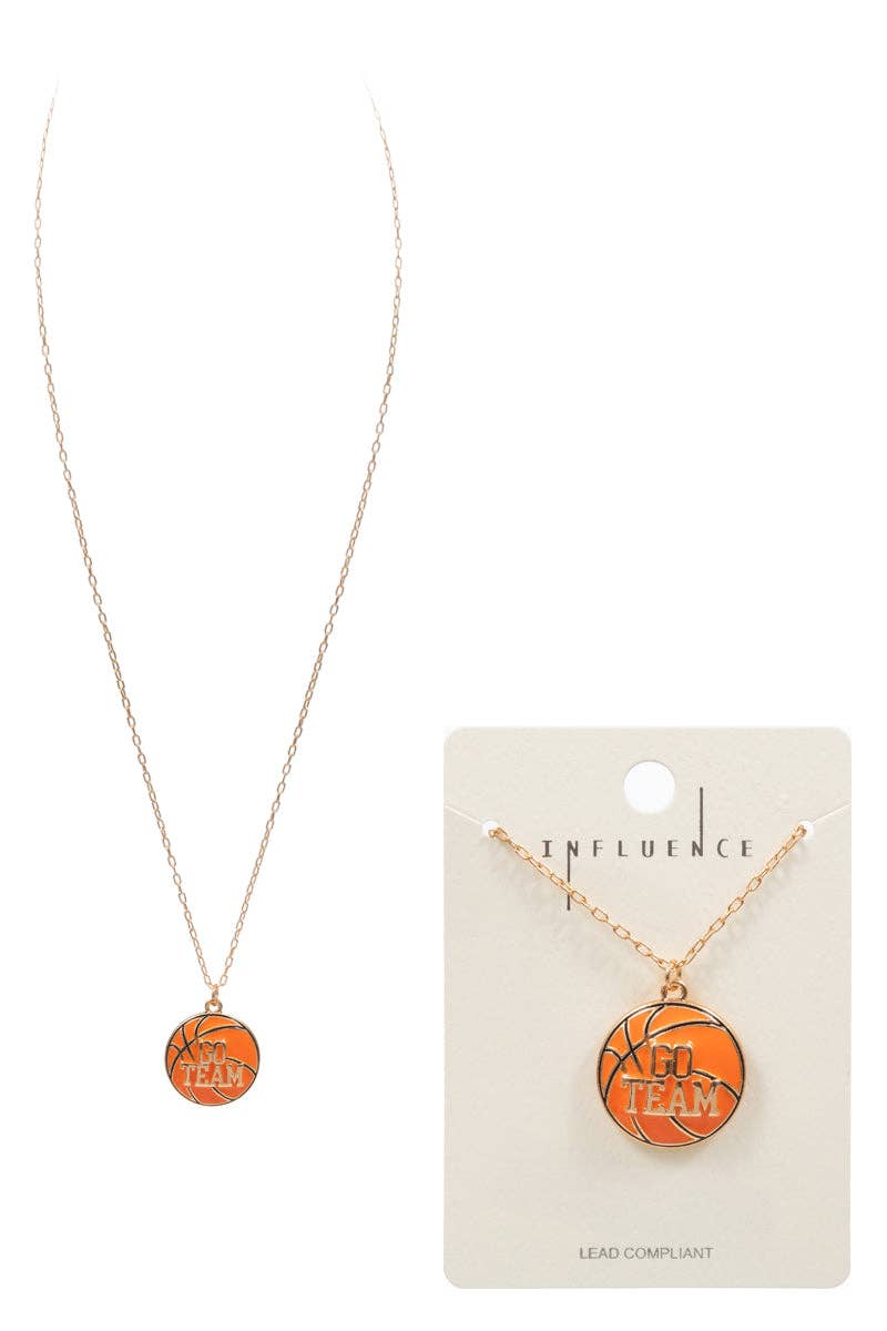 GD Game Day Basketball Enamel Short Necklace for wholesale on Faire1