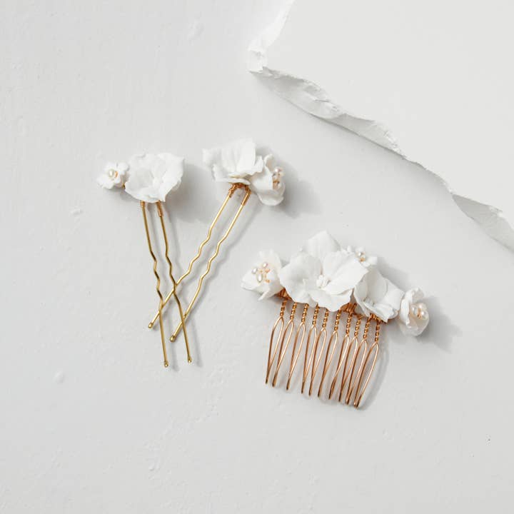 Bespoke Bridal - Wholesale Hair Pin - Hydrangea Hair Comb2