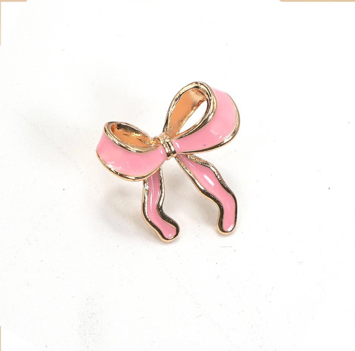 JOSSLYN by wall to wall - Wholesale Stud/Post Earrings - GOLD SILVER COLORFUL ENAMEL BOW EARRINGS | 40E346-EAR1
