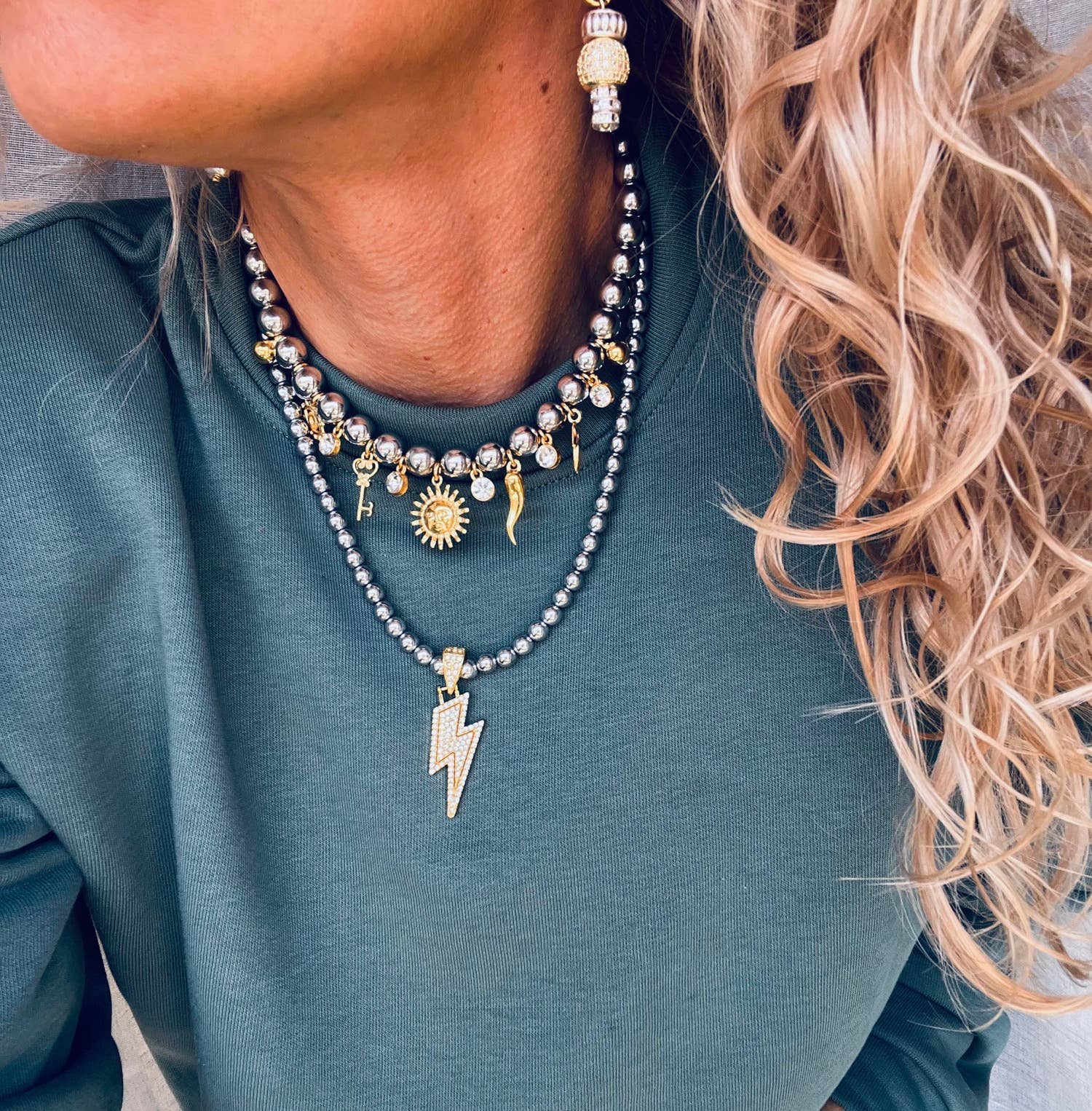 Goupi - Wholesale Pendant/Charm Necklace - Silver and gold details charm necklaces 2