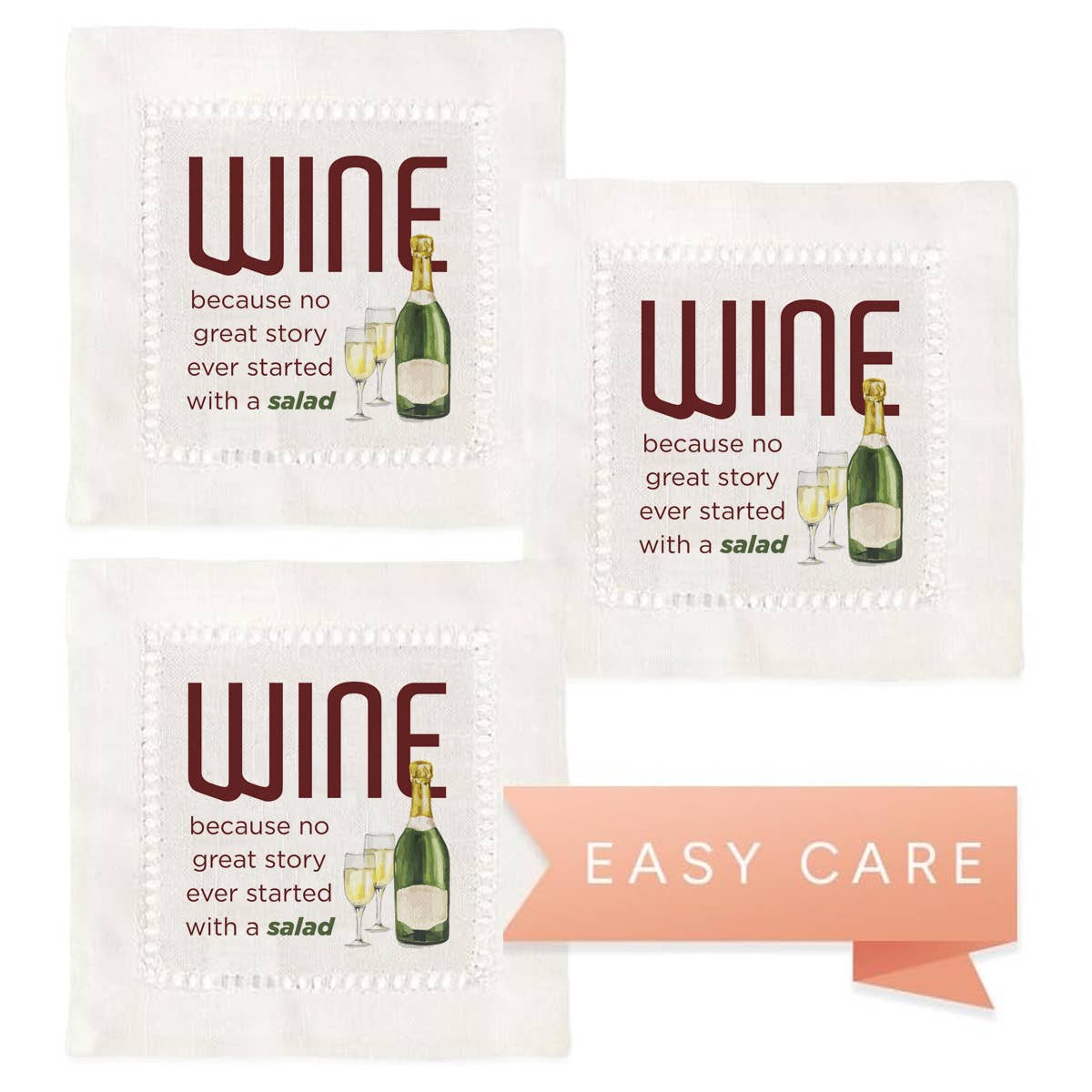 Jolitee – Engroshandel Middags- og stofserviet – Vinsalat Hemstitch Servietter2