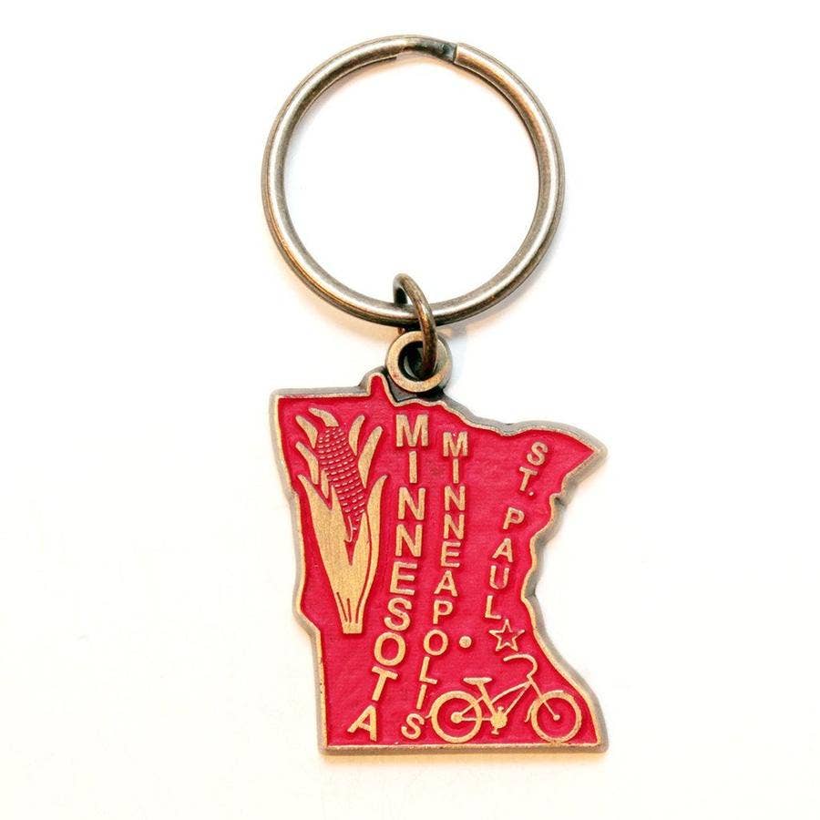 Gleeful Peacock - Wholesale Keychain - Unisex - Minnesota Keychain - High Quality Thick Metal State Love2