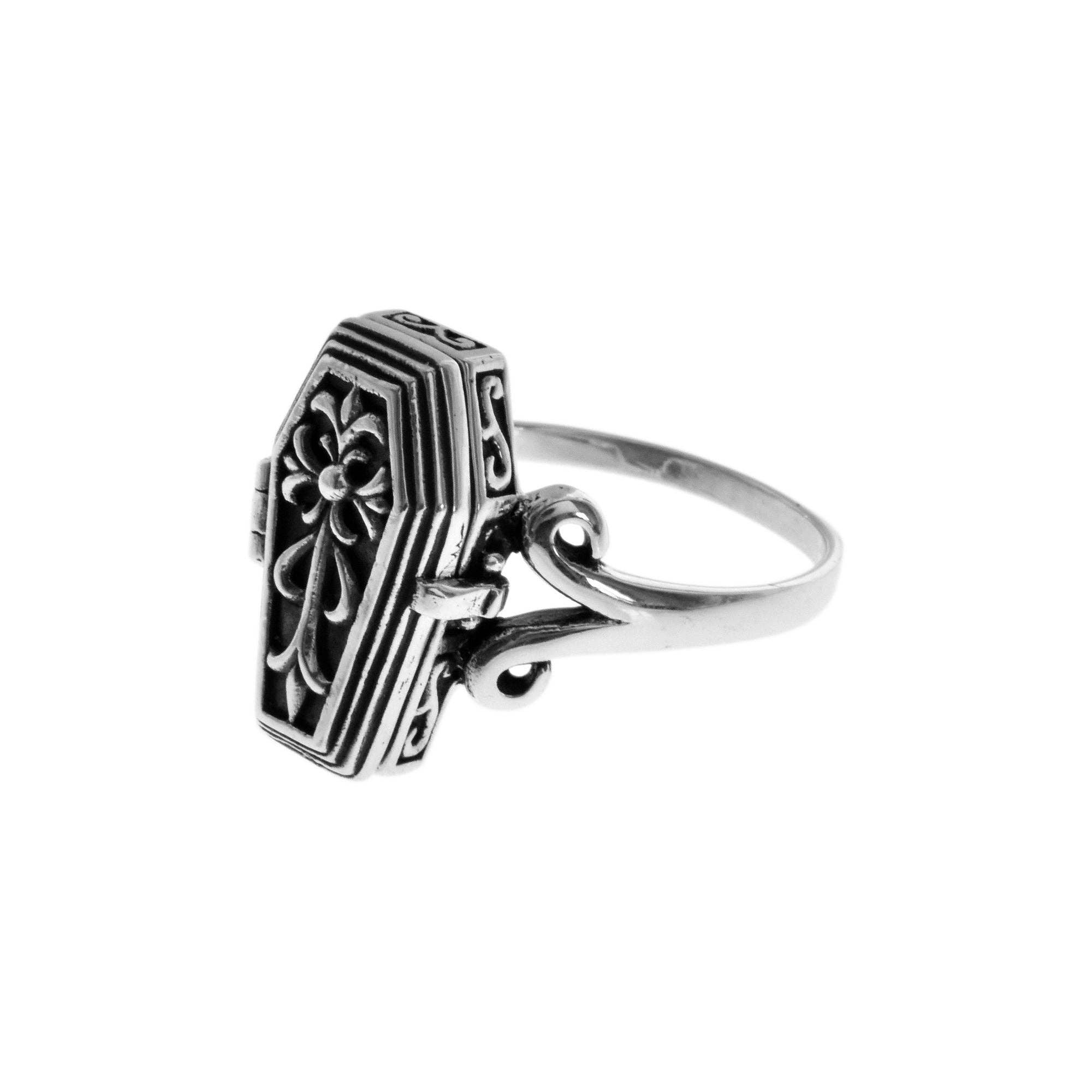 Kali Ma Designs - Sterling Silver Jewellery – wholesale Cocktail/statement ring – Harley coffin ring (XL sizes)1