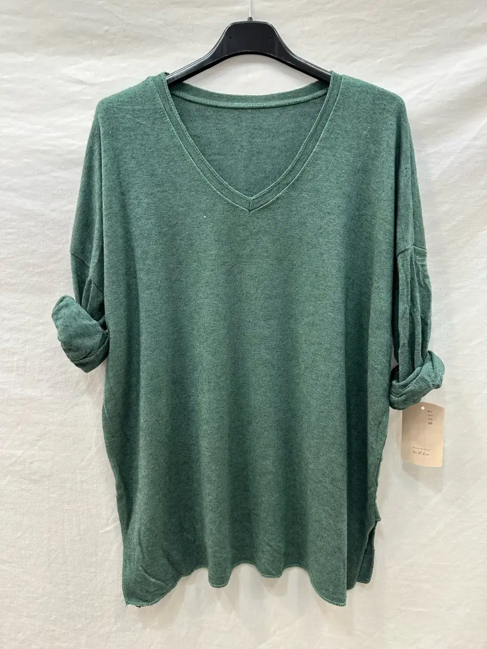 Mimi & Gogo – wholesale Pullovertröja - Dam – Grundläggande V-ringad topp @6337_PulVVFente21