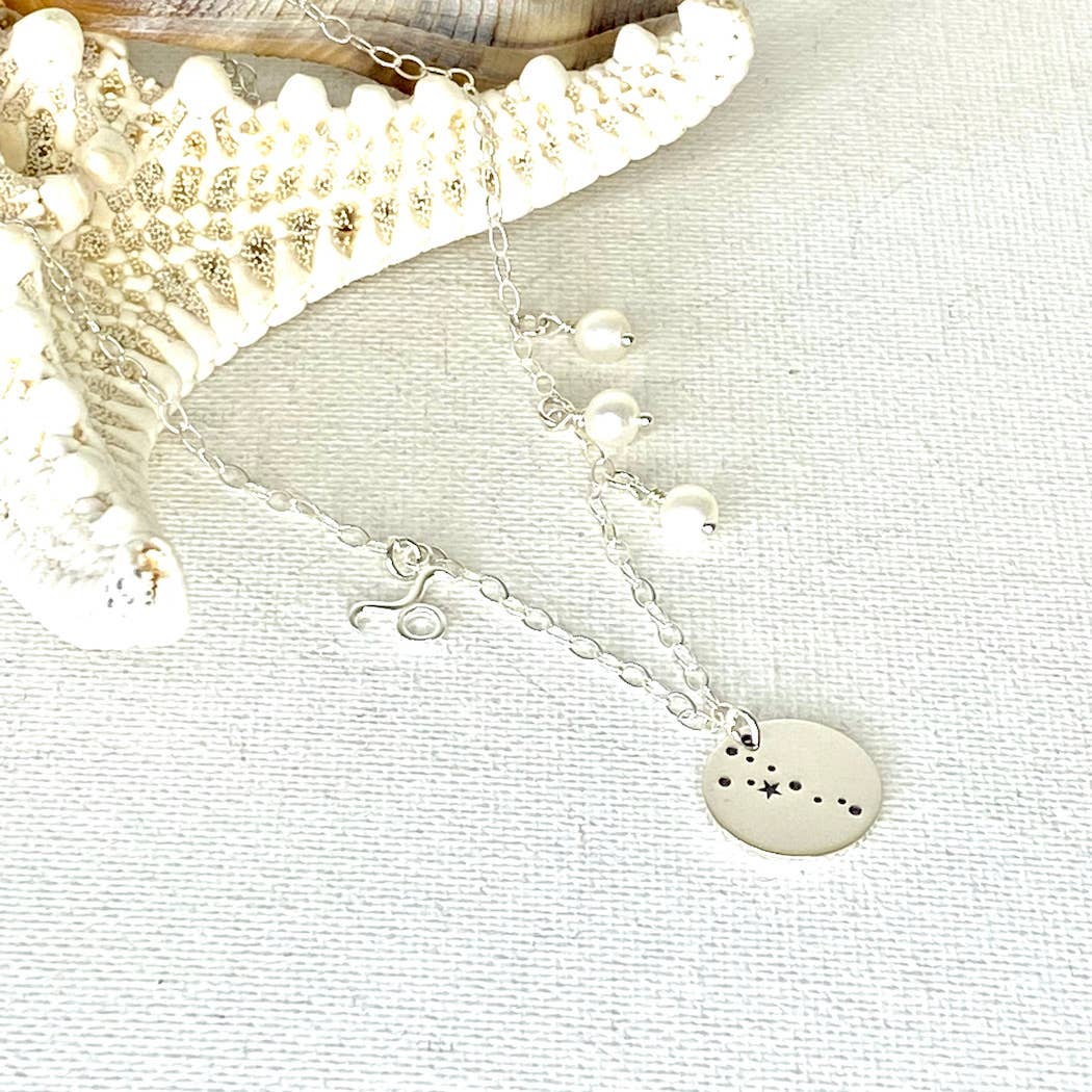 Jackie Gallagher Designs - Handmade Coastal Jewelry – wholesale Pendant/charm necklace – Zodiac & Constellation Sterling Silver Necklace10
