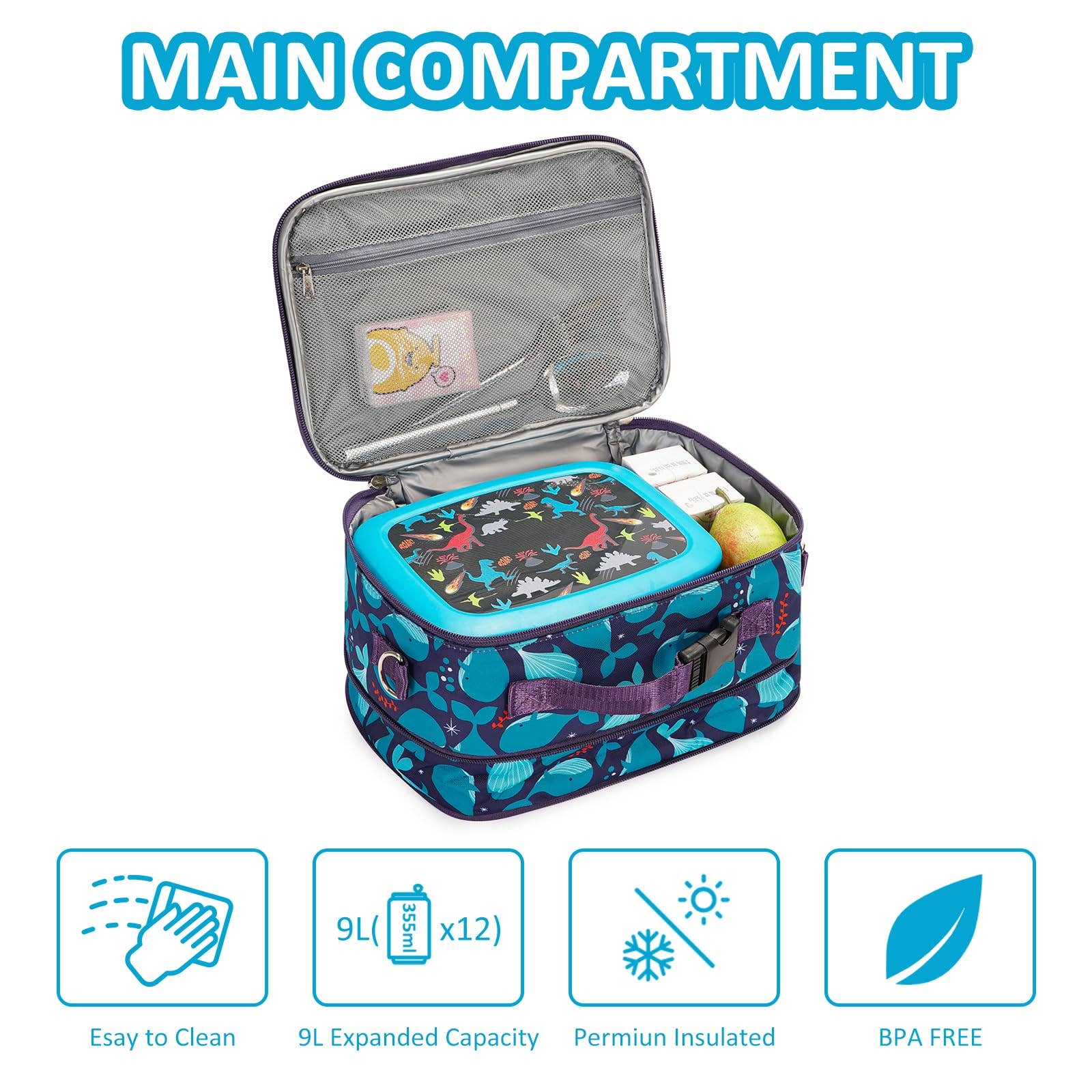 wandf – wholesale Lunch bag/box – Kids – Insulated Lunch Tote Bag Kids Expandable Lunch Box WF704848