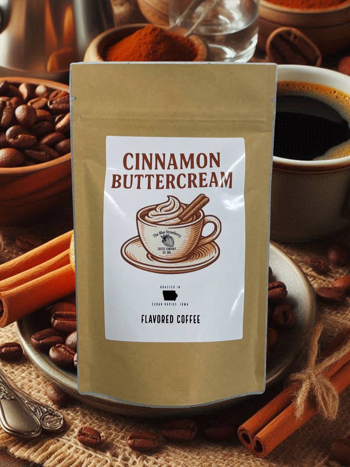 Cinnamon Buttercream (Flavor Coffee) for wholesale by The Blue Strawberry Coffee Co