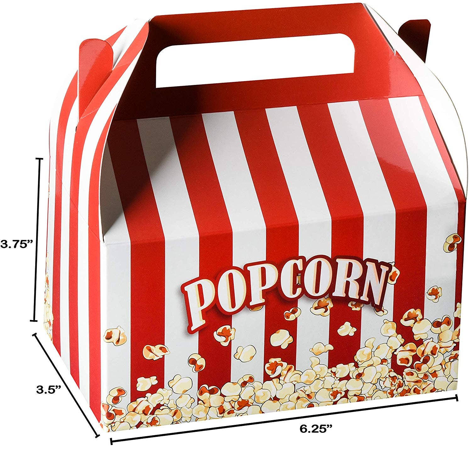 Hammont - Wholesale Party Favor Bag/Box - Paper Treat Boxes 10 Pack S 6.25" X 3.75" X 3.5" Popcorn1