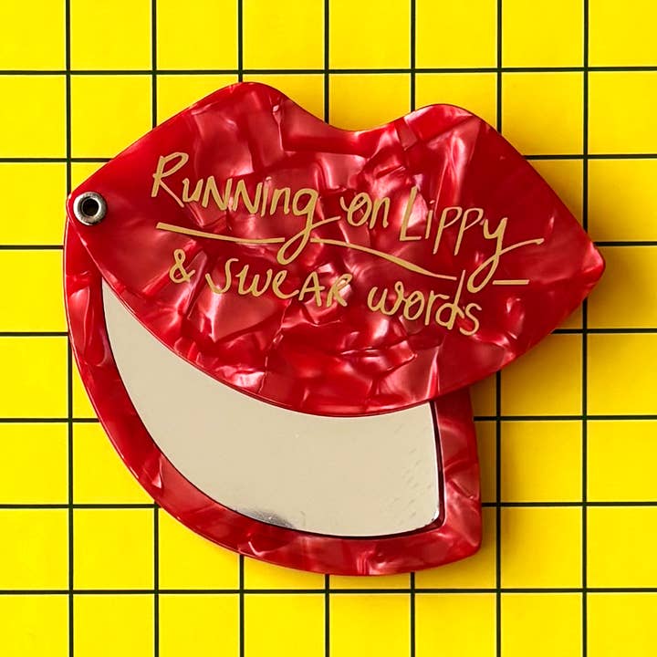 Small Talk Lips Compact Mirror for wholesale by House of Disaster