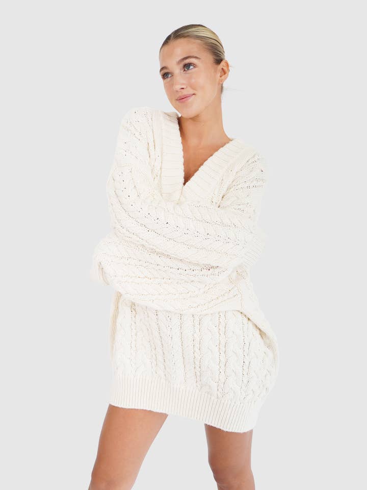 belle & bloom - Wholesale Tunic sweater – Women’s - Still The One Chunky Oversize Knit - Cream7