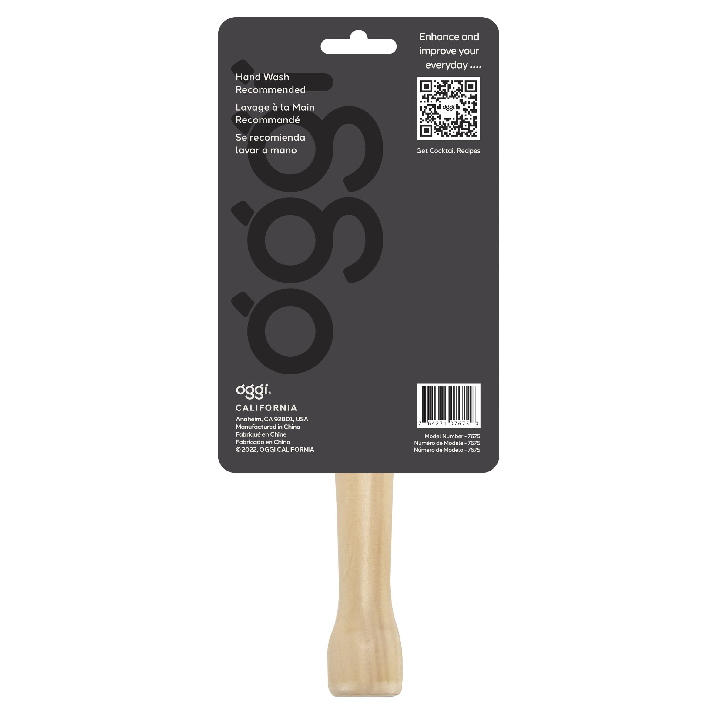 Oggi – Großhandel Stößel – Cocktail-Stößel - Holz - 8,5" / 22 cm7