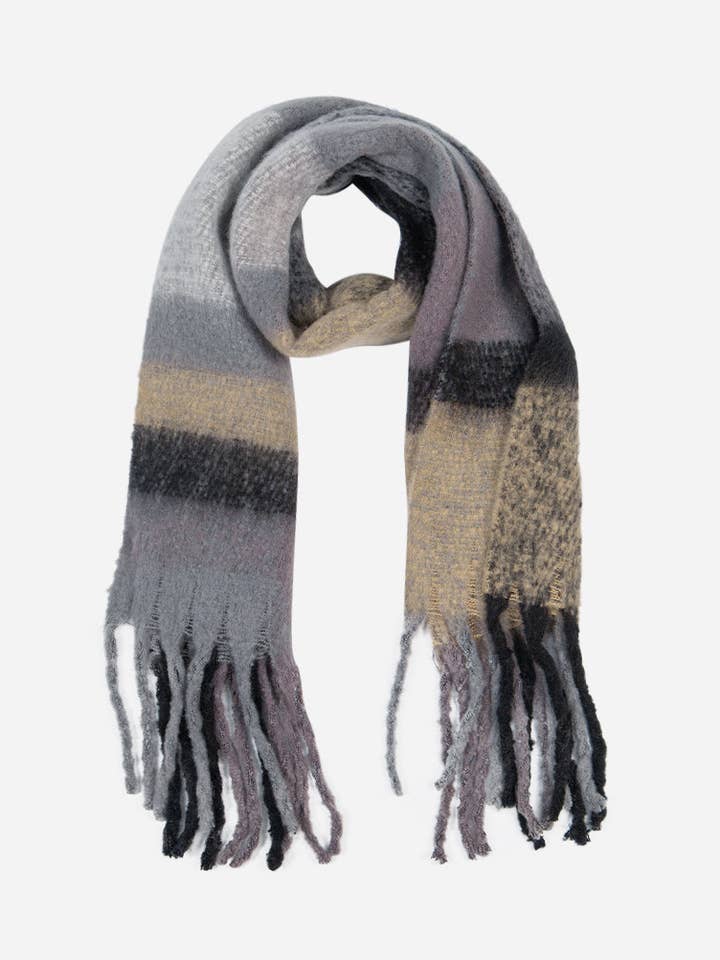 Neutrale dekensjaal met grote ruitjesprint voor wholesale door Sarta Accessories