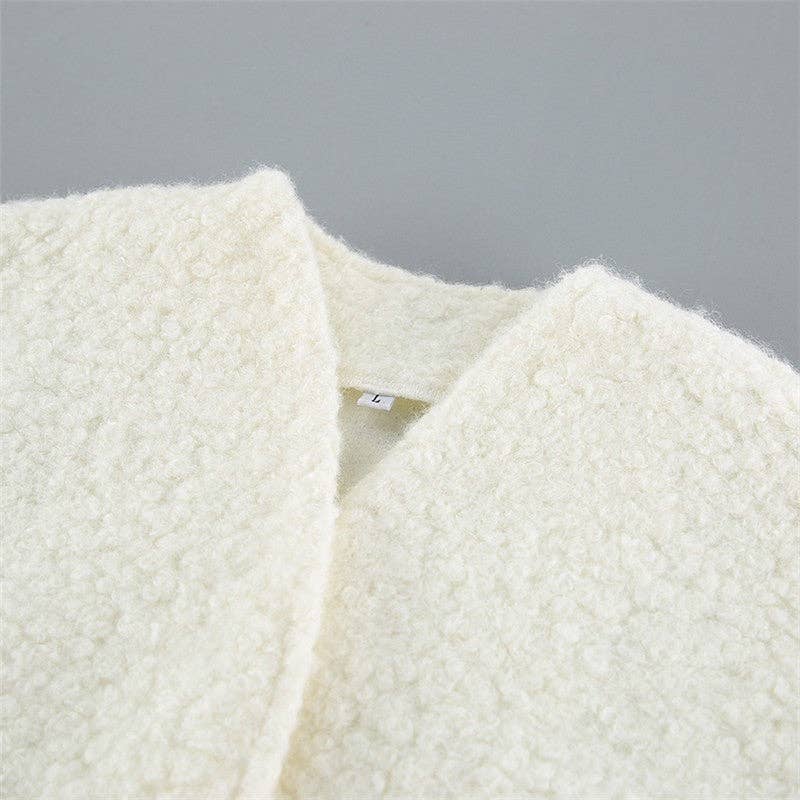 WHITE Thick Solid Wool Coat for wholesale on Faire9