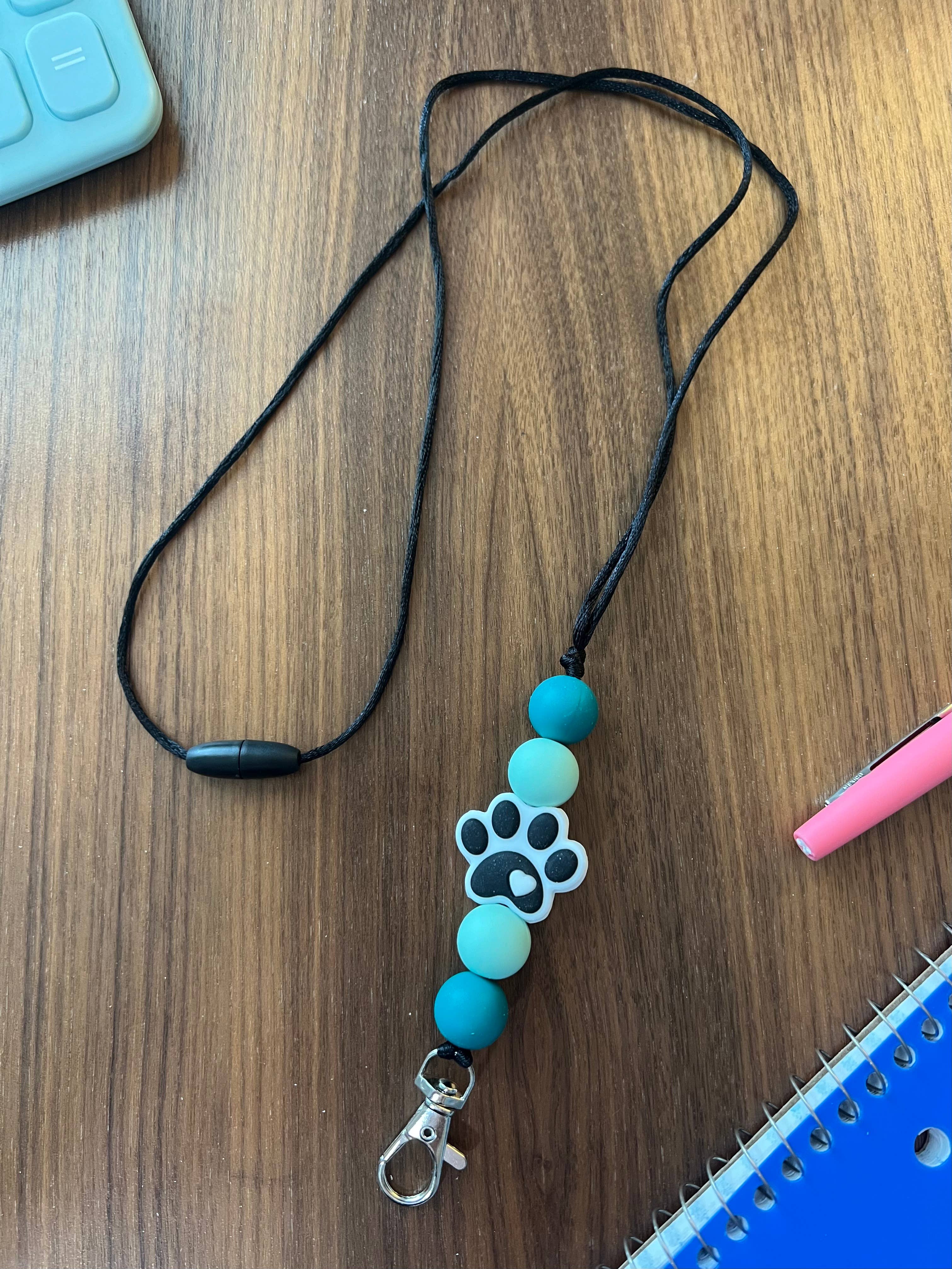 Katesy Things - Wholesale Lanyard - Women's - Silicone Paw Print Lanyard - 20” Long with Breakaway Clasp0