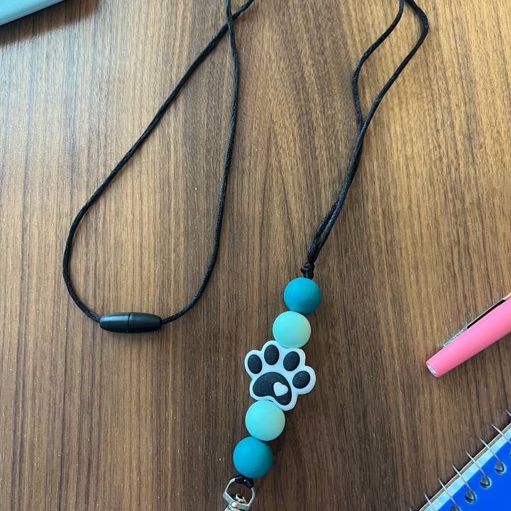 Katesy Things - Wholesale Lanyard - Women's - Silicone Paw Print Lanyard - 20” Long with Breakaway Clasp