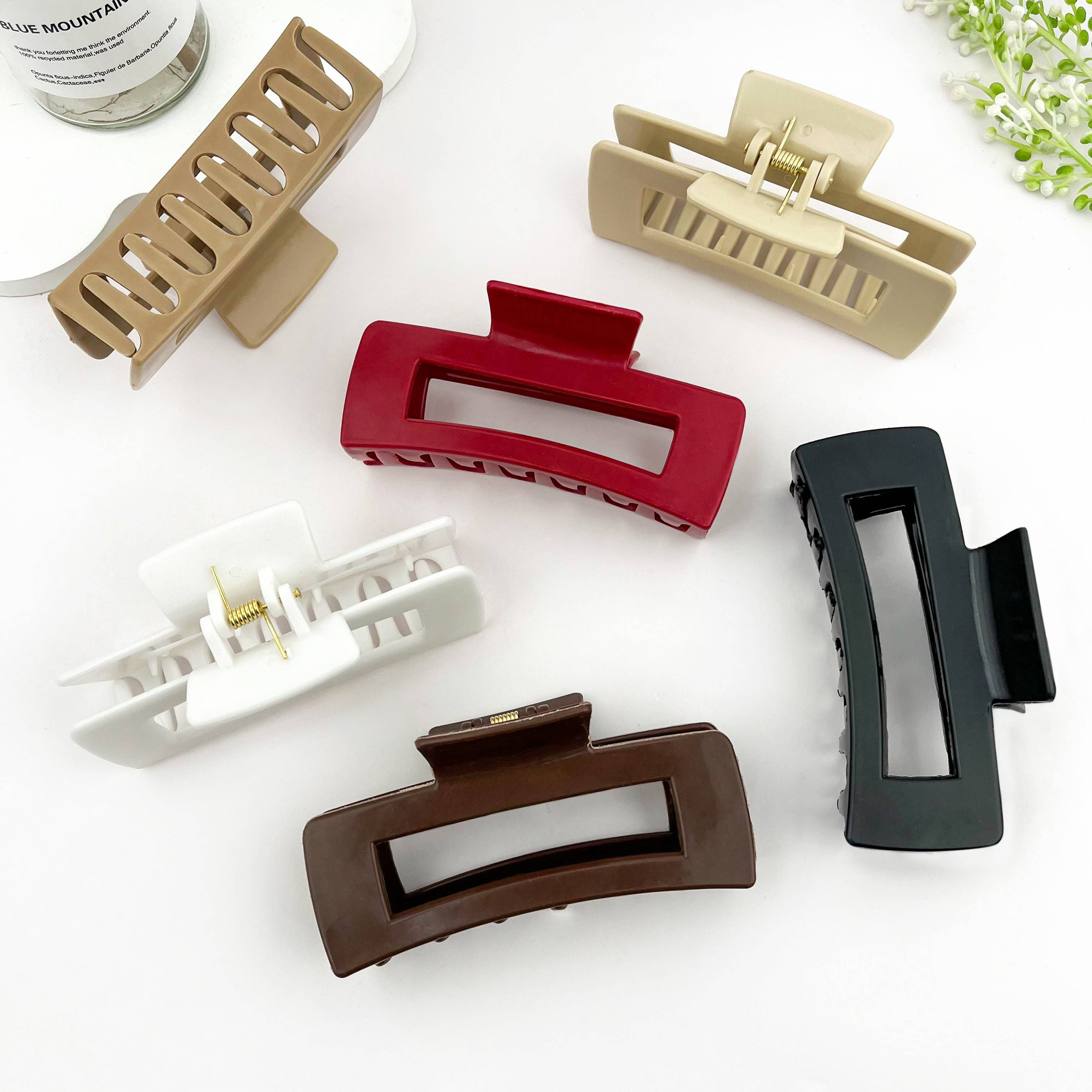 mildstyles - Wholesale Hair Clip - Women's - Soft Silicone Hollow Rectangle Hair Claw – Durable & Protect8