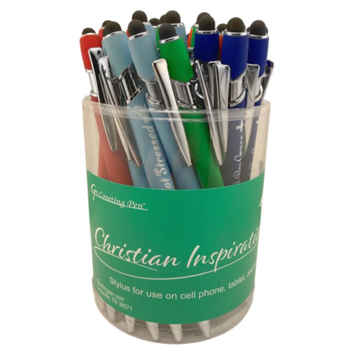 Christian Stylus Ballpoint Pen Set of 36 for wholesale by Greeting Pen