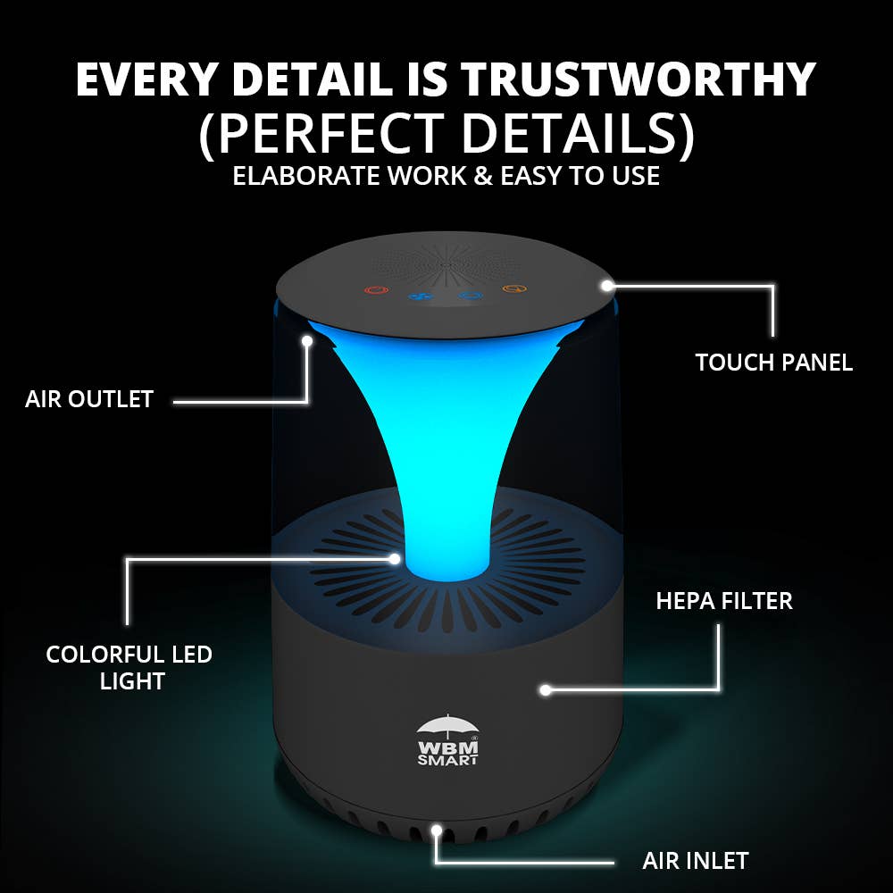 WBM LLC - Wholesale Luchtreiniger - WBM SMART HEPA-luchtreiniger met Bluetooth-luidspreker5