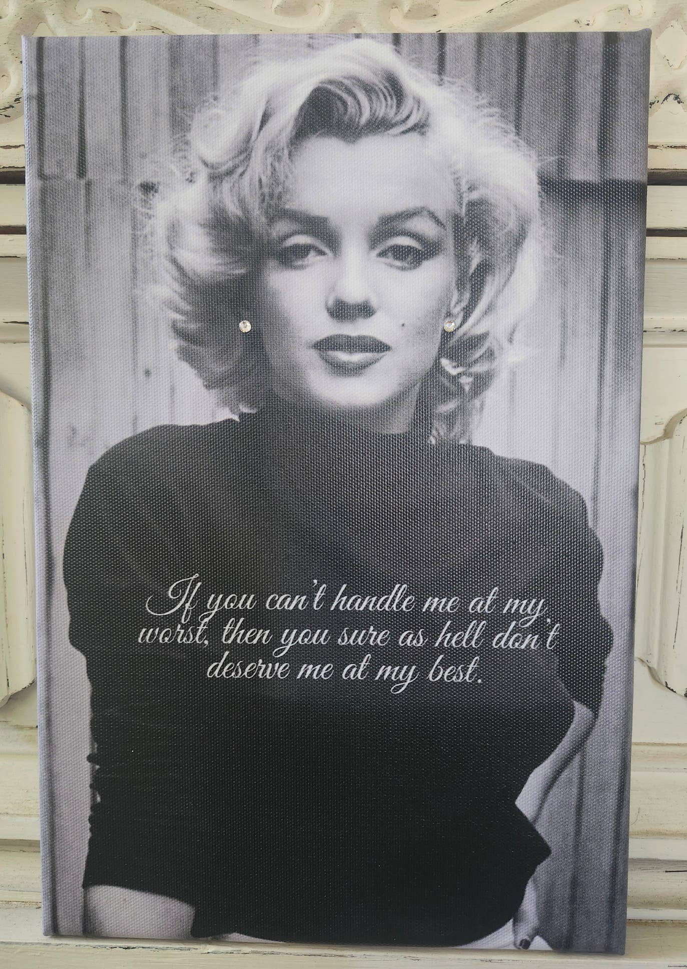 Little Heart Designs - Vendita all'ingrosso Stampa artistica - Arte da Parete su Tela Marilyn Monroe Maglione Nero