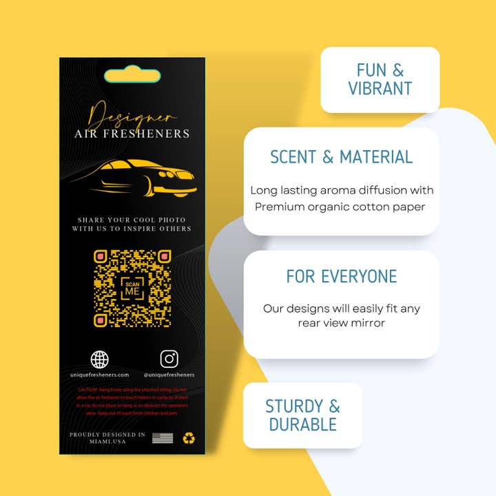 Unique Fresheners - Wholesale Car Freshener - Unisex - Jordan 3 Black Cement Car Air Freshener