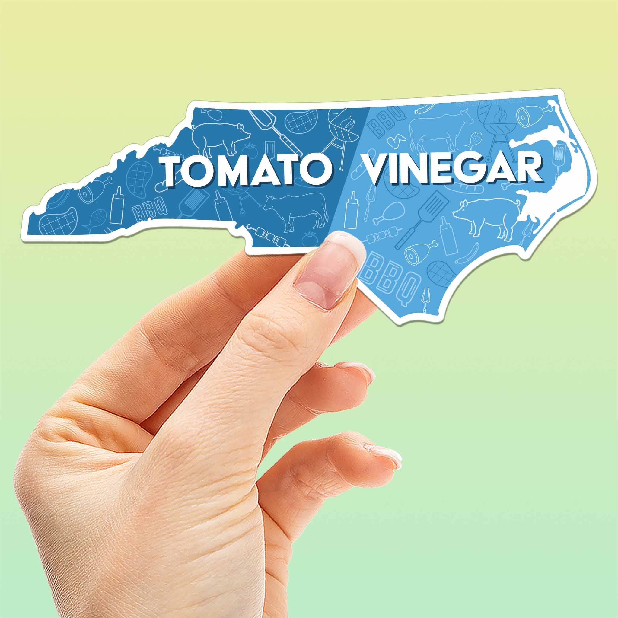 Sentinel Supply - Wholesale Sticker - Tomato Vinegar North Carolina BBQ Sticker - Funny NC Decal0