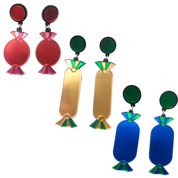 Christmas Candy Acrylic Earrings for wholesale by Cheeky Trendy